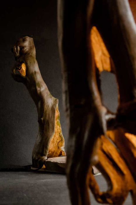 Дървена авторска лампа