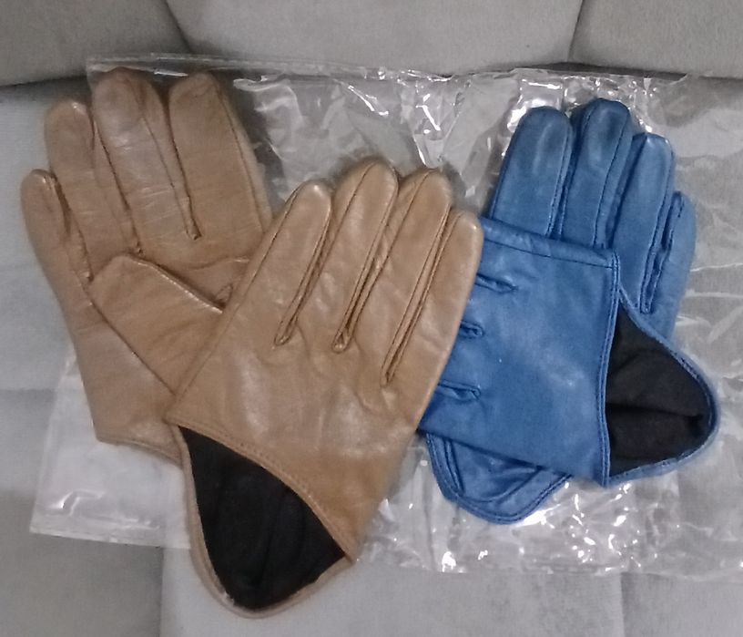 Стильные укороченные перчатки 2 пары кожа за 5000т