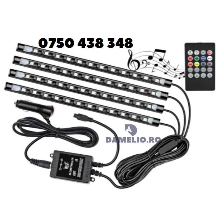 Kit Lumini Ambientale Auto Interior RGB 9 SMD 8 Culori KIT LED