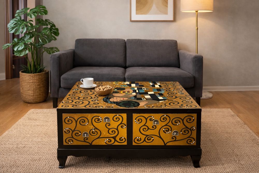 Продается комод-журнальный столик в стиле «Поцелуя» Г.Климта