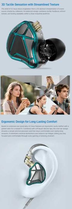 Новинка 2025 новые запечатанные проводные наушники KZ Axas HI-FI