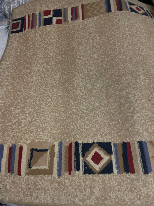 Бял килим Щаги сребърна нишка 3D,фрорален килим и сив