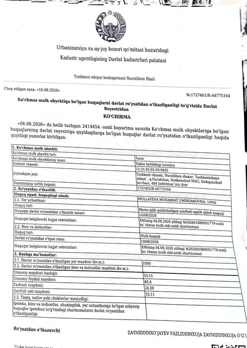 Assalomalekum Nurafshonda Tozza 1000 kv yani 10 Sotik  Fasad 20/50