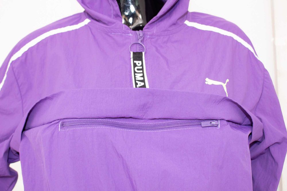 Puma оригинално дамско яке лилаво късо с 1/2 цип анорак ветровка М