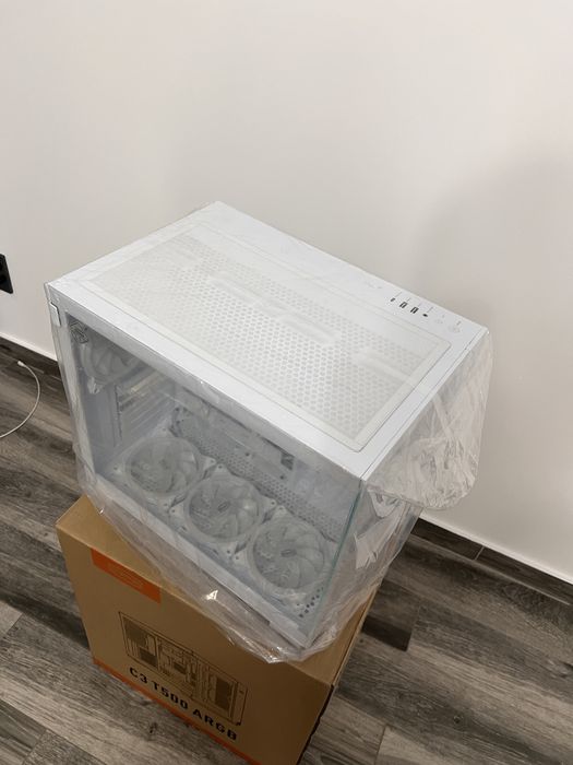 Carcasa Pc PCCooler C3 T500 ARGB White alba tip Acvariu