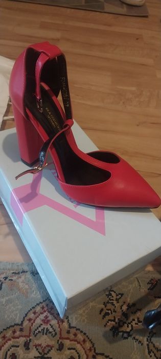 Красные туфли экокожа