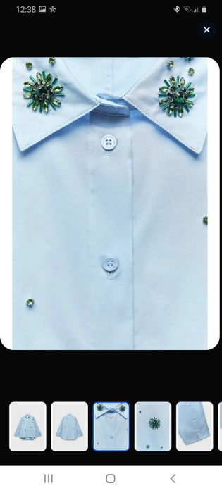 Рубашка со стразами и вышивкой ZARA