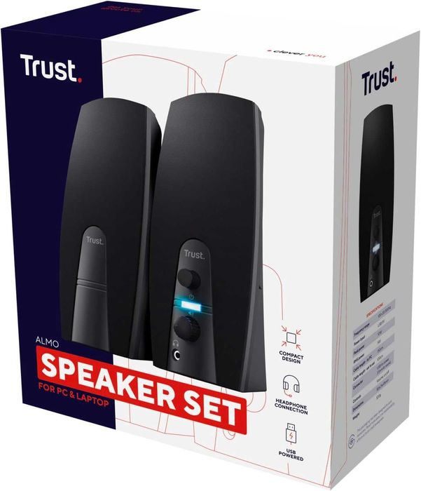 Комплект високоговорители Trust Almo 2.0 за компютър, 10 W