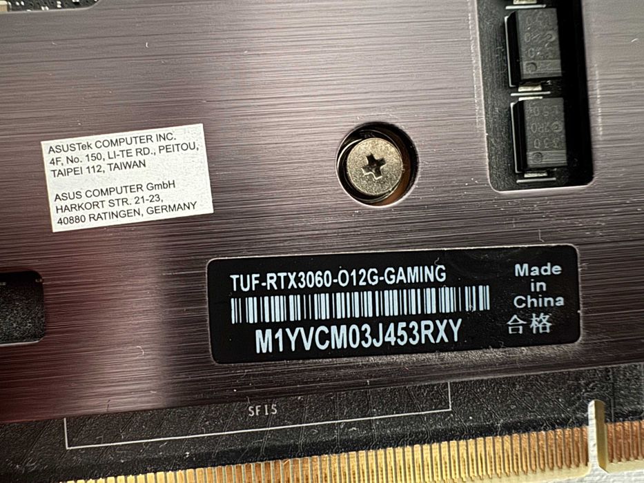 ASUS TUF Gaming GeForce RTX 3060 12GB GDDR6 (TUF-RTX3060-12G-GAMING)