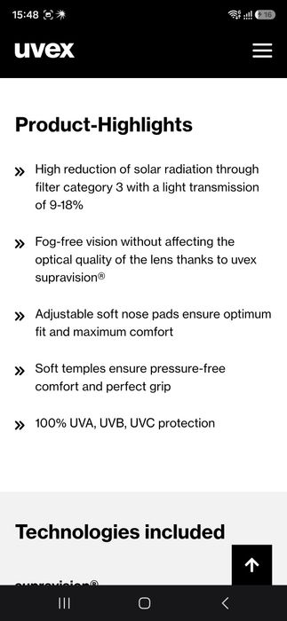 Очки спортивные Uvex
