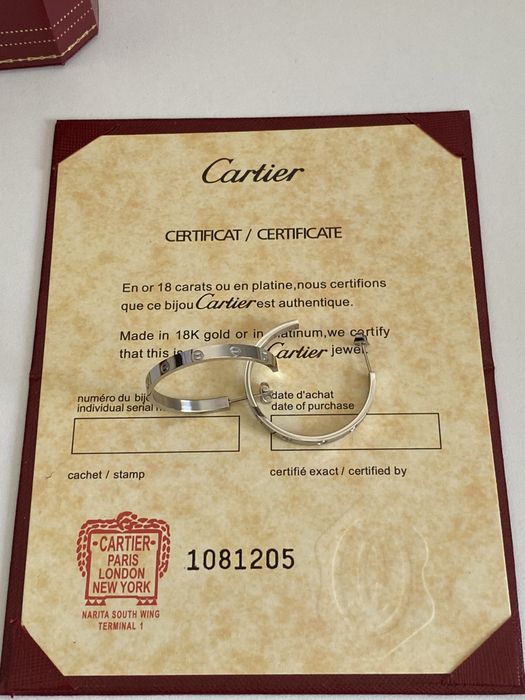 Cercei Cartier Love White Gold 585