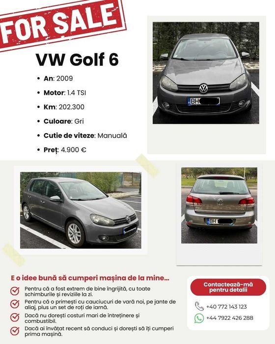 Vand VW Golf 6 – 1.4 TSI – 2009 – Manual