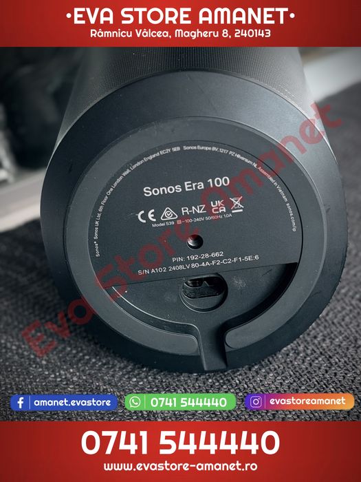 Sonos Era 100 Boxa Smart WiFi Bluetooth AirPlay 2 Negru