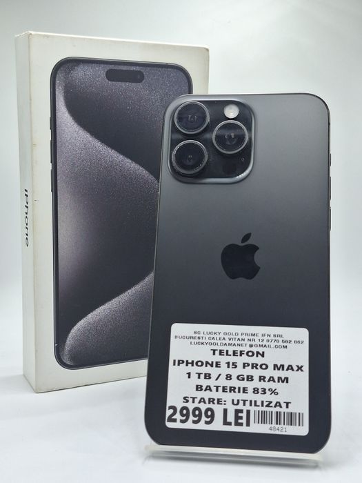 Iphone 15 Pro Max 1Tb 83% baterie Factura/Garantie #48421