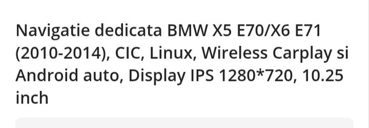Navigație CIC, BMW X5-e70 (2009-2012)