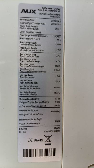 Aer Conditionat Aux 12.000 Btu În Perfecta Stare de Functionare