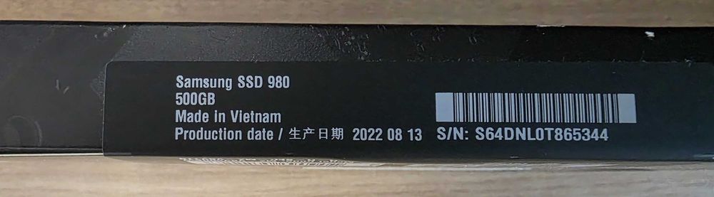 SSD Samsung 980 500GB, NVMe, M.2 - MZ-V8V500BW