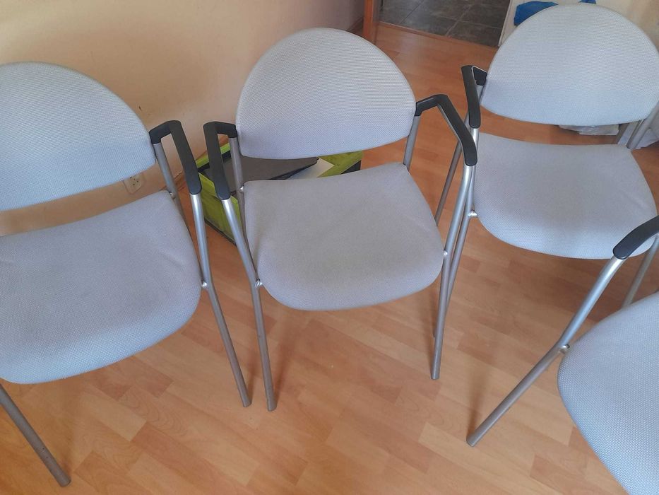 scaune office sau casa - set 6 bucati, impecabile, tapisate, putin folosite.