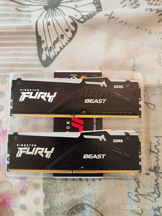 Рам памет 32GB DDR5 6000 CL30 Kingston Fury Beast RGB - Гаранция!
