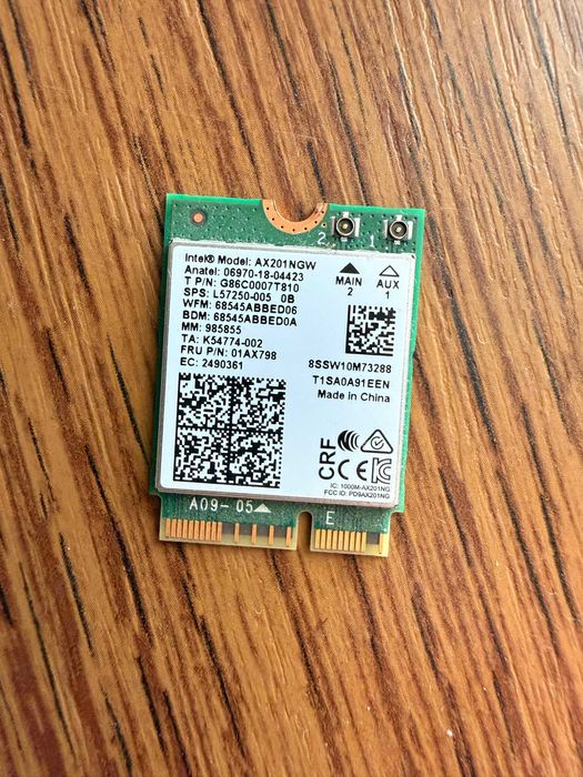 Modul Intel Wi-Fi 6 AX201NGW