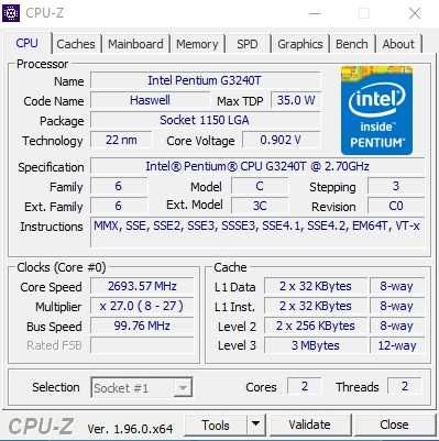 Intel Pentium G3240T 35W, socket 1150