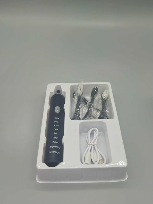 Електрическа звукова четка за зъби с 8 режима, USB зареждане и 4 глави