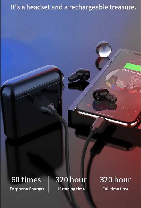 XQ безжични слушалки Слушалки Bluetooth 5.0