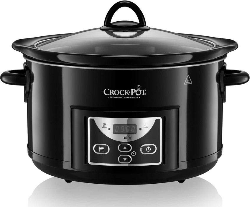 Бавна готварска печка Crock-Pot Crock Pot 4.7, Черна: 4.7л, Гланцово черна, Цифрова, с обратно броене