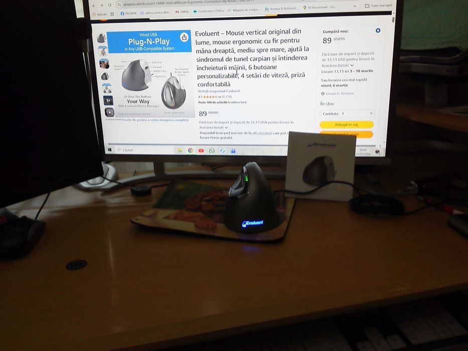 Telecomanda Vocala si Maus Ergonomic Vertical.