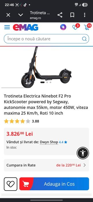 Trotineta Ninebot F2 Pro