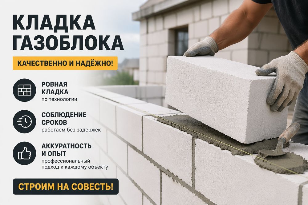 Кладка газоблока под ключ