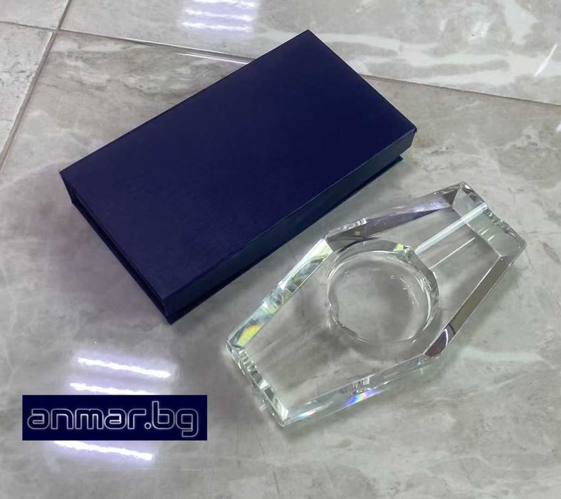 Кристален пепелник за пури, двоен