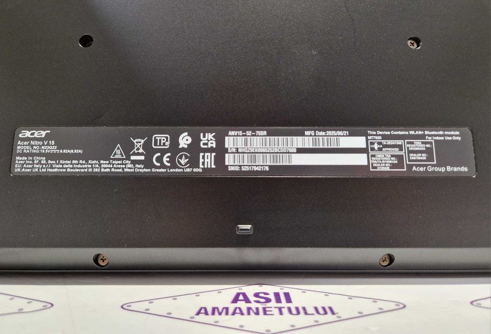 Asii Amanetului - Laptop Acer Nitro V15 Model N23Q22 15.6 inch/16GB Ram / 512GB / Placa video dedicata Nvidia Ge Force RTX 5050 / Intel Core i7-13620H