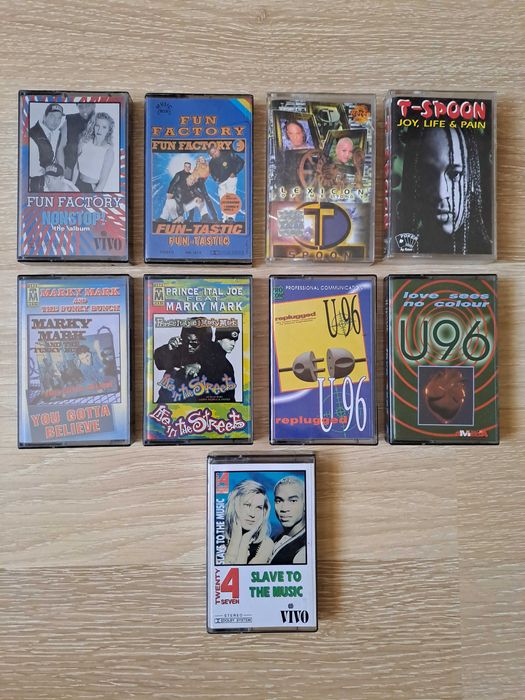 Lot 9 casete Eurodance anii '90- Fun Factory, T-Spoon, U96, Marky Mark