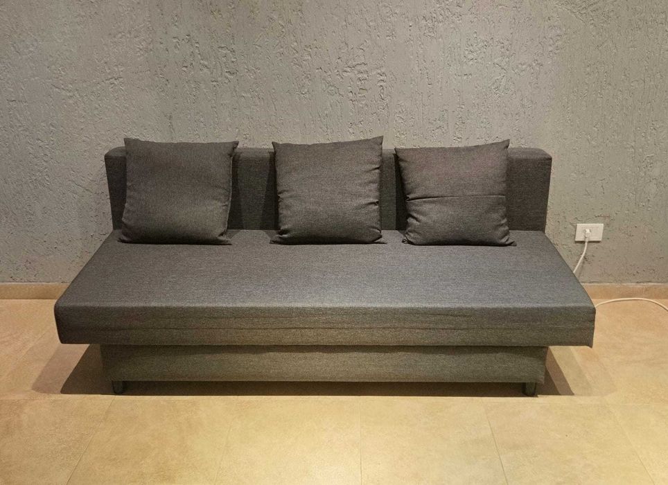 Canapea extensibila 3 locuri, Knisa gri-bej ALVDALEN IKEA