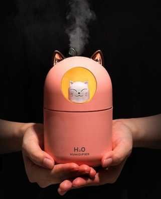 Детска LED лампа и овлажнител за въздух „Коте“ – H2O Humidifier, 300мл