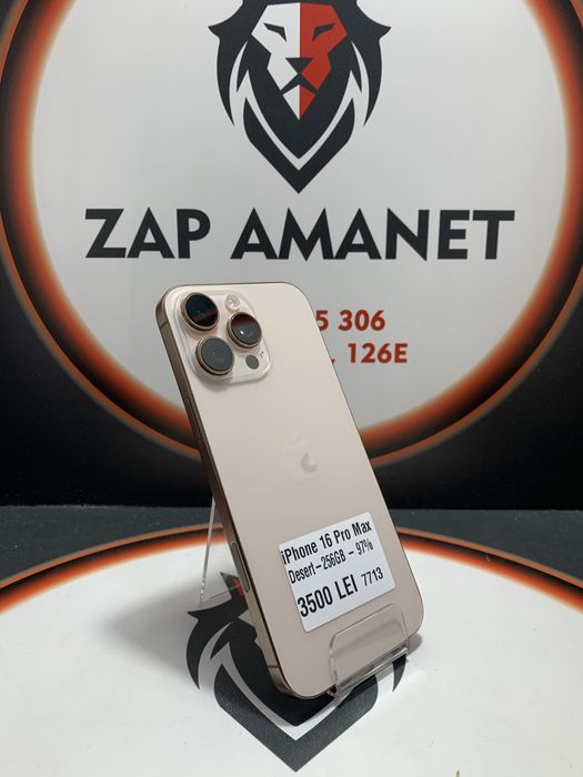 Zap Amanet Vitan - iPhone 16 Pro Max - Desert - 256Gb - 97%