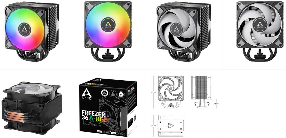 НОВ Охладител ARCTIC Freezer 36 A-RGB Black AM4, AM5, 1700 и 1851