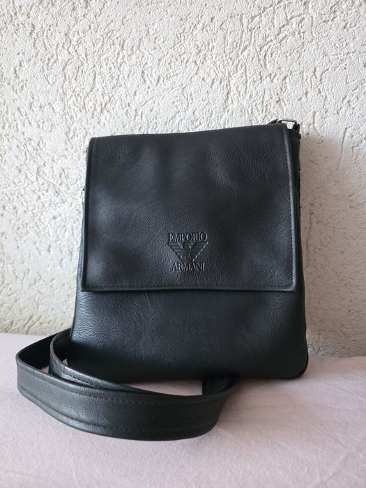 Мъжка кожена чанта през рамо Emporio Armani