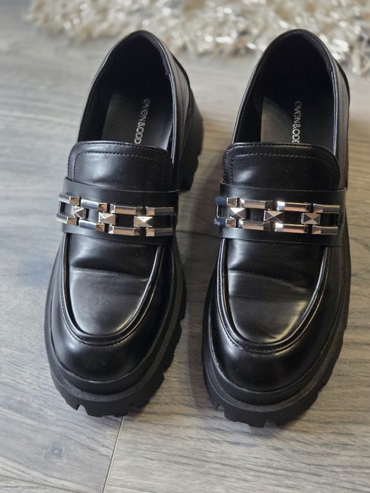 Обувки Even&Odd,кожени,черни 40н