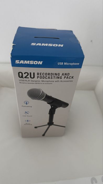Pachet de inregistrare si podcasting Samson Q2U, Microfon dinamic USB/XLR cu accesorii