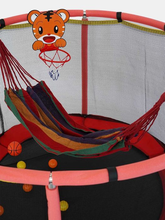 Батут детский каркасный с защитной сеткой с гамаком турник batut batud