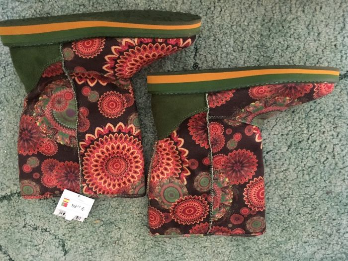 Нови ботуши Desigual 36 с етикет идея за подарък розово зелено