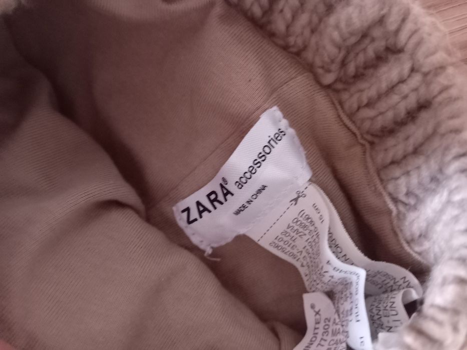 set caciula fular iarna zara kids 3 4 ani maro bumbac stare impecabila