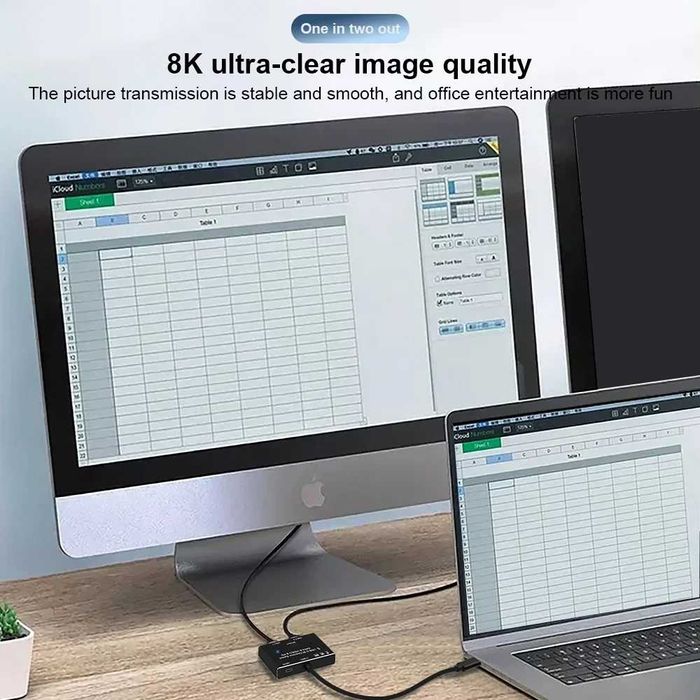 Comutator Switch  USB C,bidirecțional KVM 8K-60Hz,10Gbps,incarcare100W