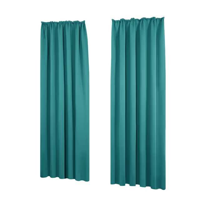 Draperii blackout Deconovo 290x140cm termice cu inele set – Turcoaz