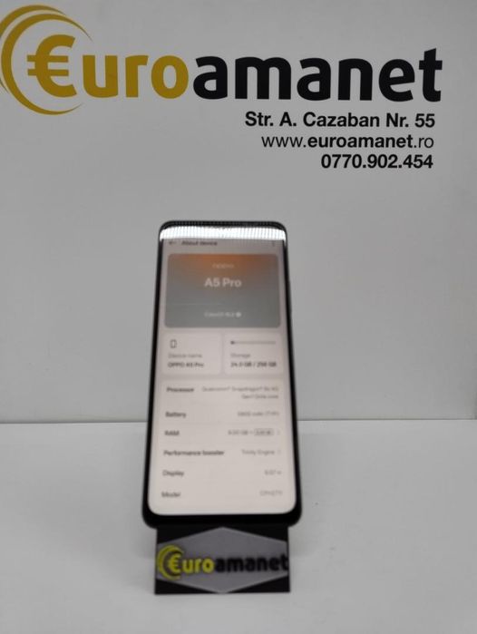Telefon mobil OPPO A5 Pro, Dual SIM, 8GB RAM, 256GB, 5G, Black -I-