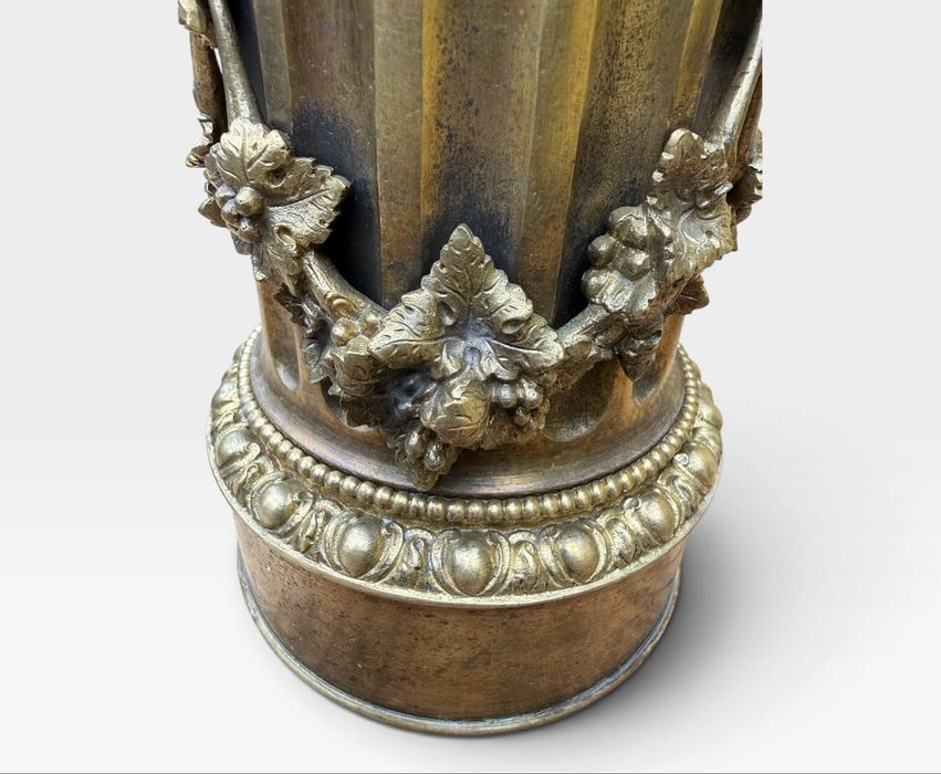 Pereche lămpi decorative bronz/alamă combustie petrol lampant