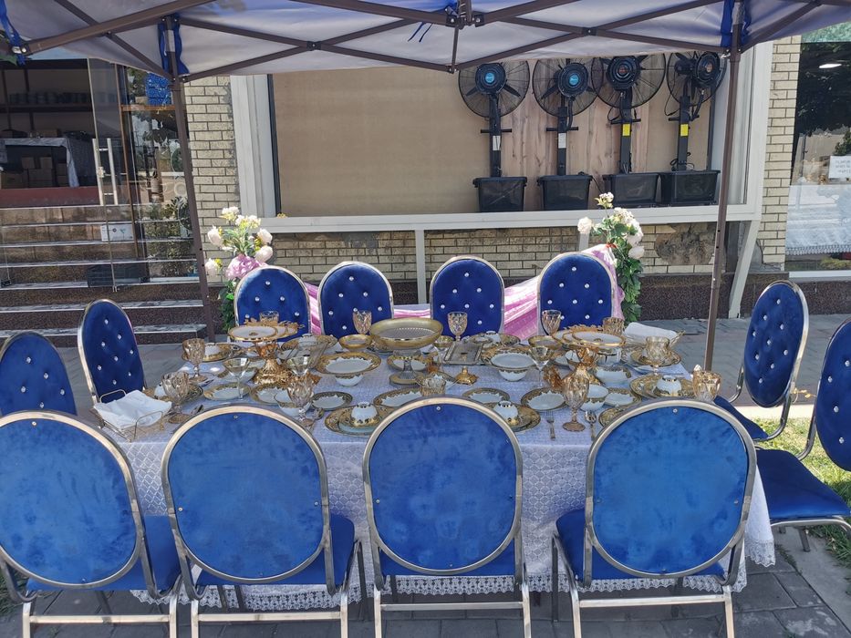 Ижарага янги стол стул посуда козон сетка тент декаратив дизайн Сандик