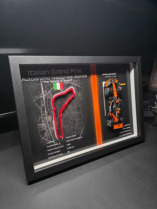 Tablou F1 Circuit Monza – Lando Norris – Print 3D – 31x21 cm